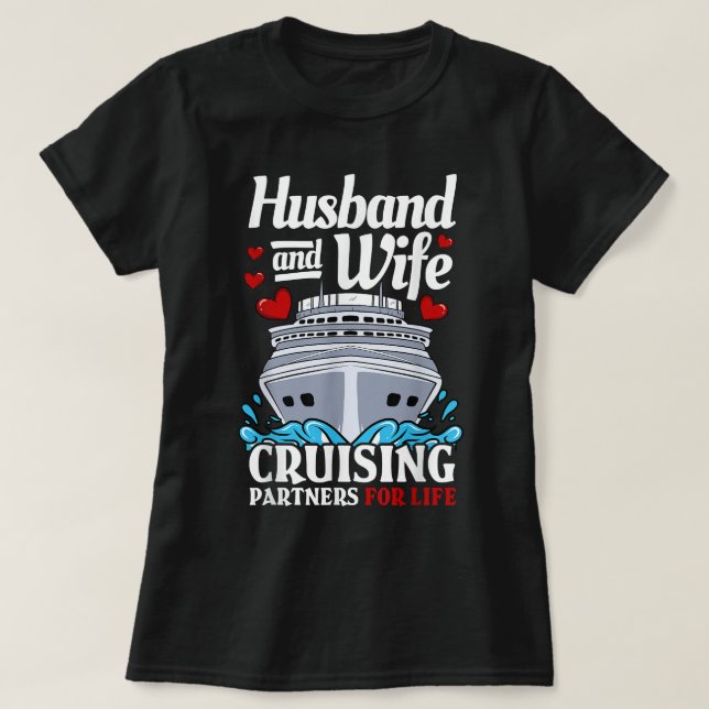 T-shirt Croisière Voyage de croisière Mari épouse couple (Design devant)