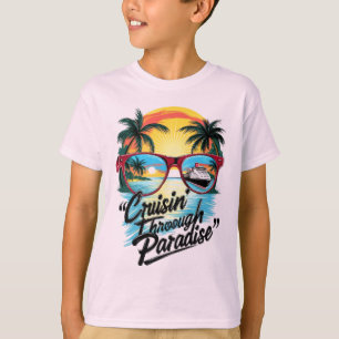 T-shirt Croisine" à travers le paradis : Vibes d'évasion t