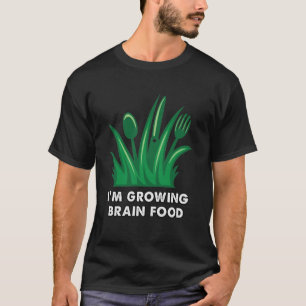 T-shirt croissance de l'herbe alimentaire du cerveau avec 