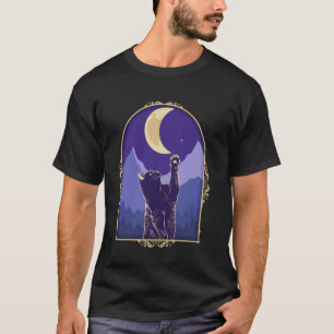 T-shirt Croissant de Lune Étoile Mystique Céleste Chat C