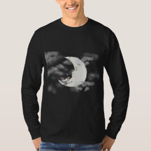 T-shirt Croissant Lunaire Lumineux Homme Manches Longues -