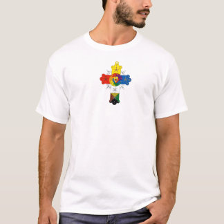 T-shirt Croix attrayante de la pièce en t d'or d'aube
