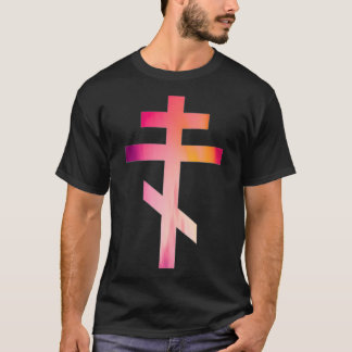 T-shirt Croix byzantine Orthodoxie russe  Croix à trois ba