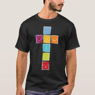 T-shirt Croix chrétienne avec Symboles de foi Chrétienté