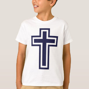 T-shirt Croix chrétienne bleue différentes variantes