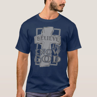 T-shirt Croix chrétienne de foi Cadeau Croire et connaître
