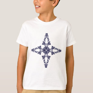 T-shirt Croix Chrétienne en Bleu Céleste Art