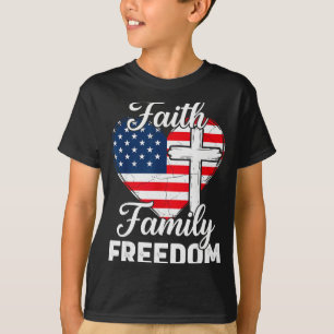 T-shirt Croix chrétienne patriotique de la famille de la f