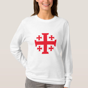 T-shirt Croix de Jérusalem Templier pour Femme Manche Long