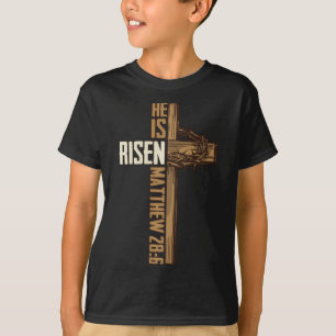 T-shirt Croix de Pâques religieuse Il est ressuscité Jésus