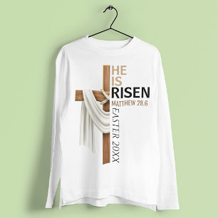 T-shirt Croix de Pâques vintage personnalisée Il est ressu