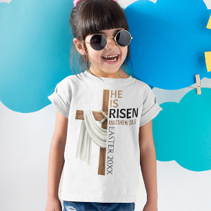 T-shirt Croix de Pâques vintage personnalisée Il est ressu
