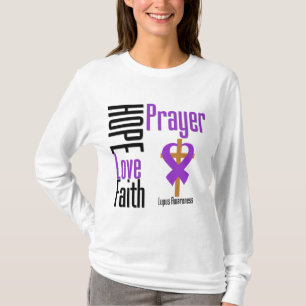 T-shirt Croix de prière de foi d'amour d'espoir de lupus