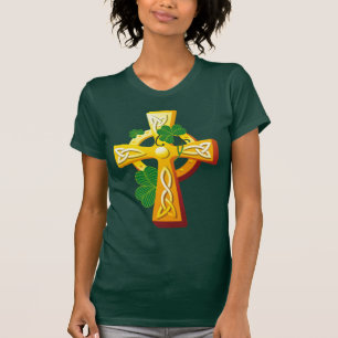T-shirt Croix d'Irlande et Saint-Patrick Shamrock