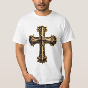 T-shirt Croix du Christ doré