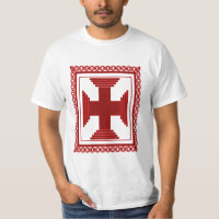 T-shirt Croix encadrée rouge