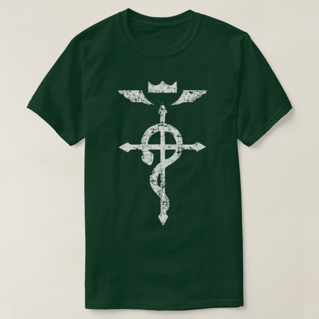 T-shirt Croix Flamelx27s de Grunge foncé (Design devant)