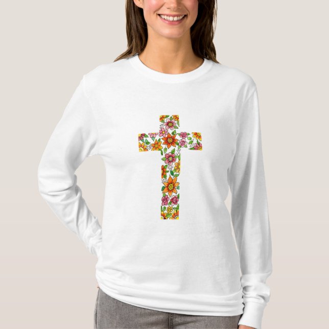 T-shirt Croix fleurie (Devant)