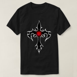 T-shirt Croix Goth Rouge rubis noir