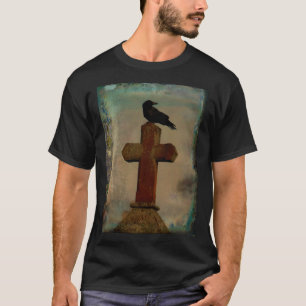 T-shirt Croix Gothique Et Corbeau