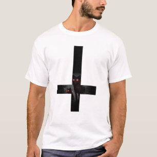 T-shirt Croix inversée avec loups foncés