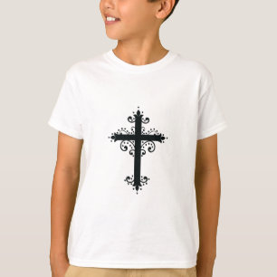 T-shirt Croix Ornementale Élégante Patrimoine Sacré Beaux-