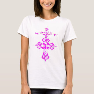 T-shirt croix rose