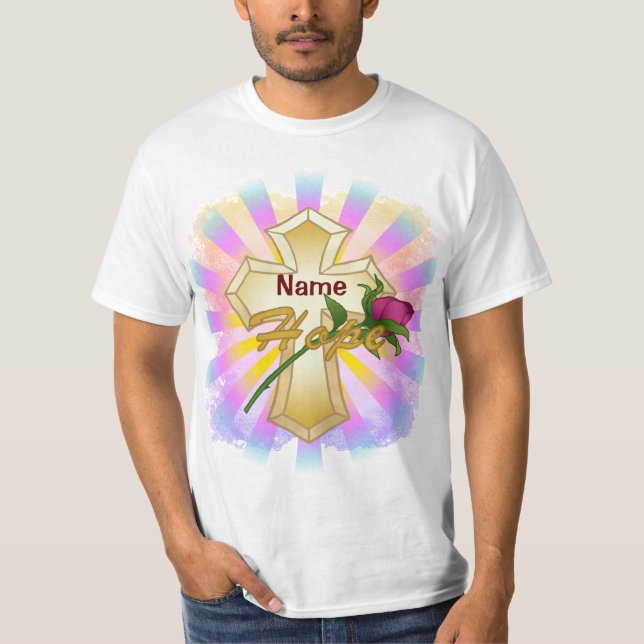T-shirt Croix Rose Christian Hope (Devant)