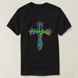 T-shirt Croix Rose en verre tendu
