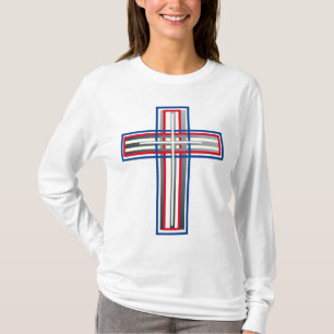 T-shirt Croix rouge, blanche, bleue et couche de foie