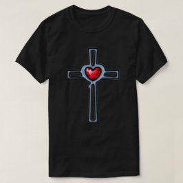 T-shirt Croix Ruby Red Gemstone Heart
