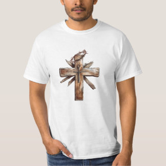 T-shirt Croix rustique avec couronne d'épines