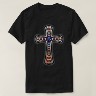 T-shirt Croix Vintage bleu