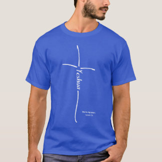 T-shirt Croix Yeshua Croyant Messianique Torah Hébreu Bleu