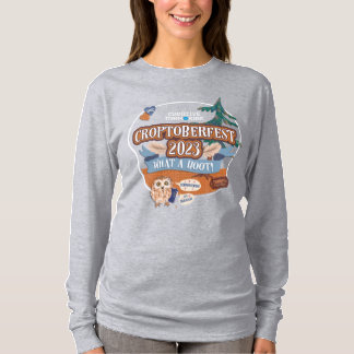 T-shirt Croptoberfest 2023 Gris pour femmes à long feuilla