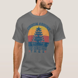T-shirt Croquer Autour De L'Arbre De Noël Drôle Vinta Rétr