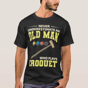 T-shirt Croquet Joueurs extérieurs intérieurs Papa Grand-p