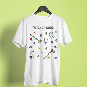 T-shirt Croquet Motif Wicket Cool mignon illustré à la mai