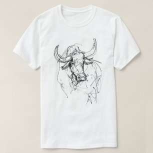 T-shirt Croquis Abstrait Bull Portrait