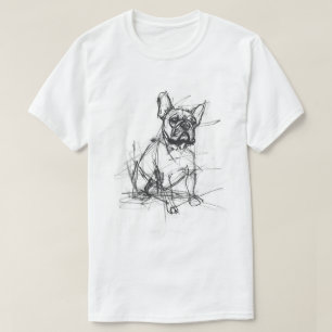 T-shirt Croquis Abstrait de Bulldog