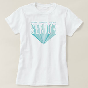 T-shirt Croquis au crayon bleu glace Lettres radiantes sup