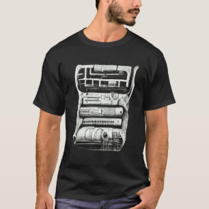 T-shirt Croquis au crayon de machine mécanique complexe d'