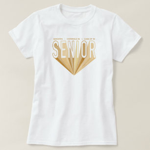 T-shirt Croquis au crayon d'or Lettres radiantes supérieur