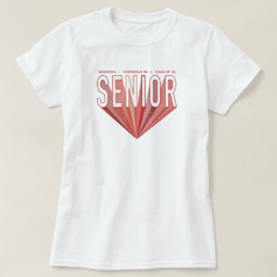 T-shirt Croquis au crayon rouge Lettres radiatives supérie