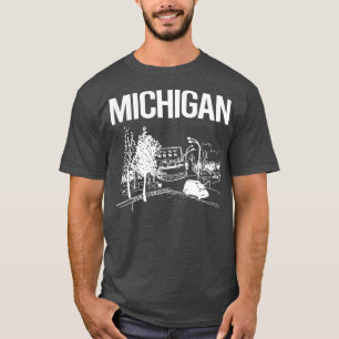 T-shirt Croquis Cityscape Michigan