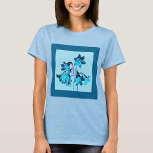 T-shirt Croquis de Daylilies - Cobalt et Sky Blue