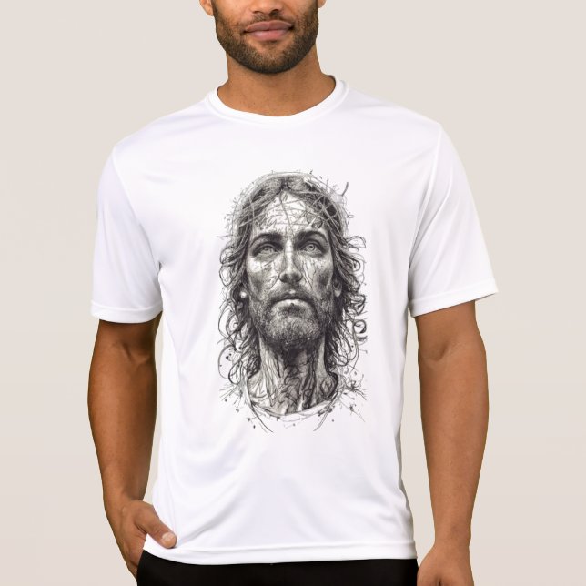 T-shirt croquis de jésus, Chris (Devant)