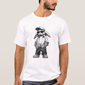 T-shirt Croquis de Lapin Urbain : Héros Streetwear