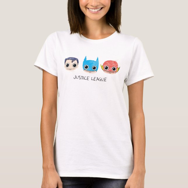 T-shirt Croquis des chefs de la Mini Ligue de Justice (Devant)