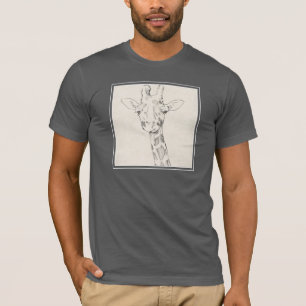 T-shirt Croquis du portrait   de girafe